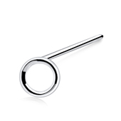 Ring Shaped Silver Straight Nose Stud NSKA-41